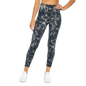 NWT Zobha Womens Leggings Gray Black White Tie Dye M High Waist $75 Yoga Run New